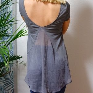 American Eagle Top Gray Blouse Soft Sexy scoop